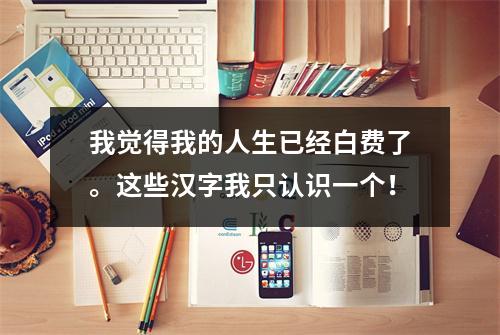 我觉得我的人生已经白费了。这些汉字我只认识一个！