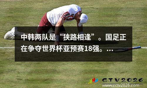 中韩两队是“狭路相逢”。国足正在争夺世界杯亚预赛18强。不仅要避免失误，还要提防韩国队的“算计”