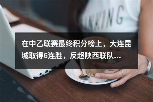在中乙联赛最终积分榜上，大连昆城取得6连胜，反超陕西联队直接晋级中甲联赛。