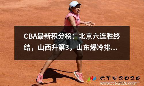 CBA最新积分榜：北京六连胜终结，山西升第3，山东爆冷排第6！