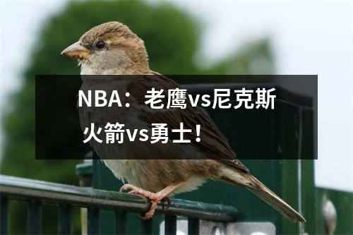 NBA：老鹰vs尼克斯 火箭vs勇士！