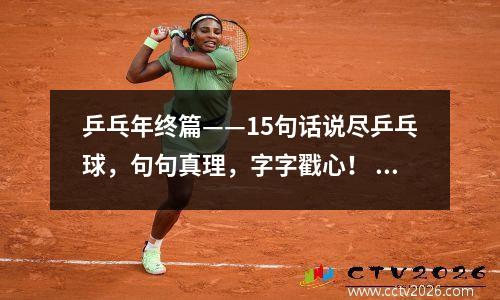 乒乓年终篇——15句话说尽乒乓球，句句真理，字字戳心！ 国球汇
