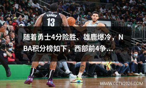 随着勇士4分险胜、雄鹿爆冷，NBA积分榜如下，西部前4争夺激烈