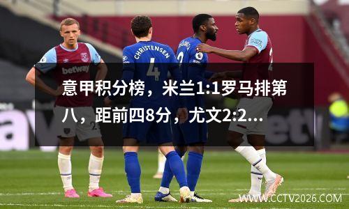 意甲积分榜，米兰1:1罗马排第八，距前四8分，尤文2:2再遭绝平
