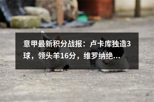 意甲最新积分战报：卢卡库独造3球，领头羊16分，维罗纳绝杀逆？