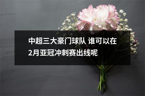 中超三大豪门球队 谁可以在2月亚冠冲刺赛出线呢