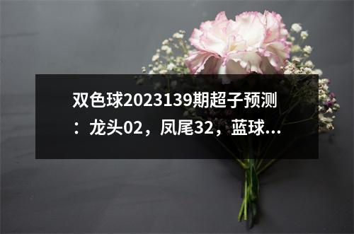 双色球2023139期超子预测：龙头02，凤尾32，蓝球02