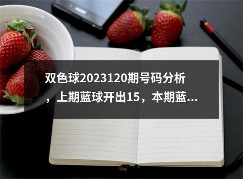 双色球2023120期号码分析，上期蓝球开出15，本期蓝球关注11、15