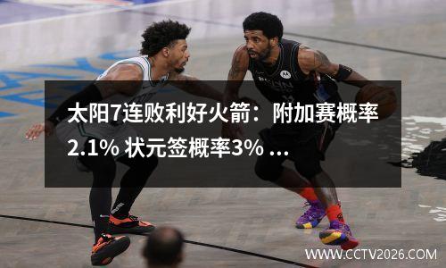 太阳7连败利好火箭：附加赛概率2.1% 状元签概率3% 前四签概率8.5%