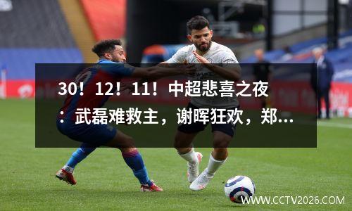 30！12！11！中超悲喜之夜：武磊难救主，谢晖狂欢，郑智绝望