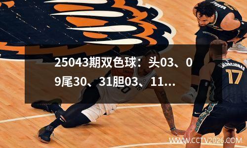 25043期双色球：头03、09尾30、31胆03、11、21