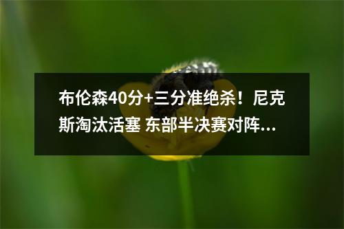 布伦森40分+三分准绝杀！尼克斯淘汰活塞 东部半决赛对阵凯尔特人