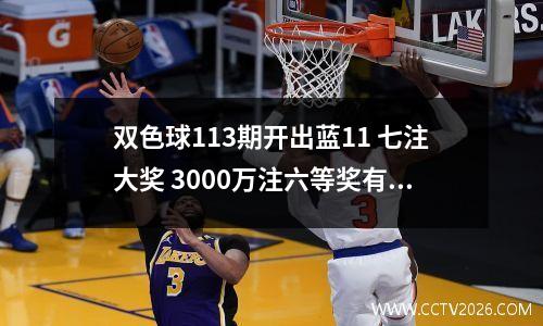 双色球113期开出蓝11 七注大奖 3000万注六等奖有你吗