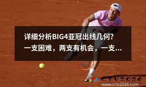 详细分析BIG4亚冠出线几何？一支困难，两支有机会，一支稳了