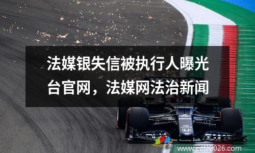 法媒银失信被执行人曝光台官网，法媒网法治新闻
