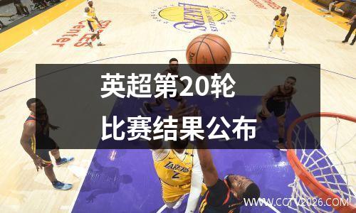 英超第20轮比赛结果公布