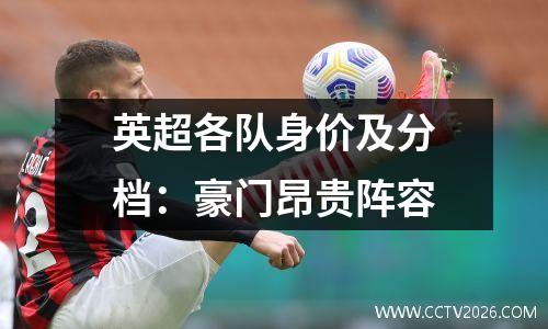 英超各队身价及分档：豪门昂贵阵容