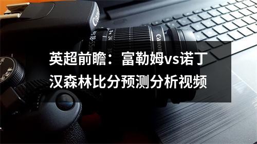 英超前瞻：富勒姆vs诺丁汉森林比分预测分析视频
