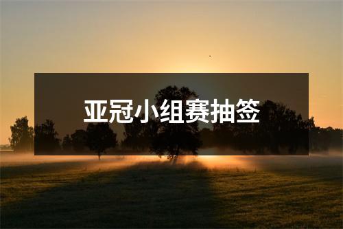 亚冠小组赛抽签