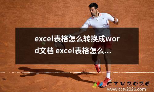 excel表格怎么转换成word文档 excel表格怎么转换成word文档后怎么编辑