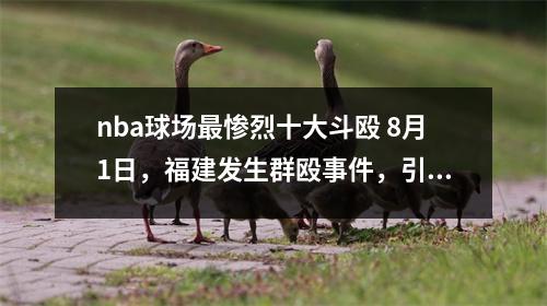 nba球场最惨烈十大斗殴 8月1日，福建发生群殴事件，引发骚 nba打架事件视频录像