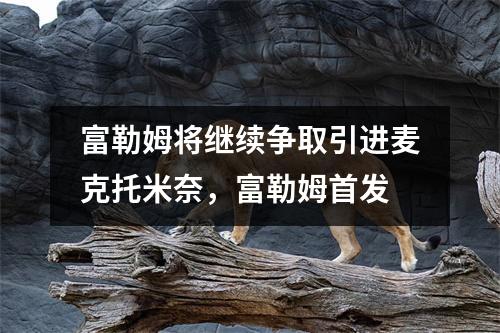 富勒姆将继续争取引进麦克托米奈，富勒姆首发