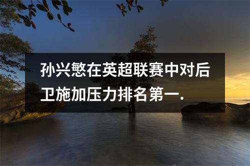 孙兴慜在英超联赛中对后卫施加压力排名第一.