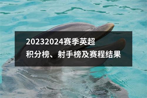 20232024赛季英超积分榜、射手榜及赛程结果
