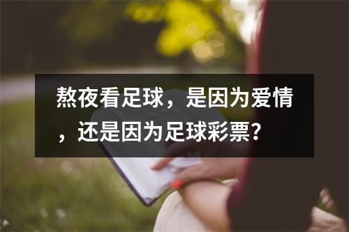 熬夜看足球，是因为爱情，还是因为足球彩票？
