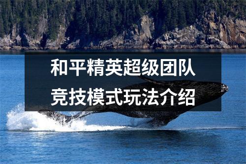 和平精英超级团队竞技模式玩法介绍