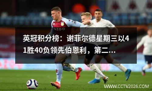 英冠积分榜：谢菲尔德星期三以41胜40负领先伯恩利，第二名普雷斯顿失利，主教练被解雇