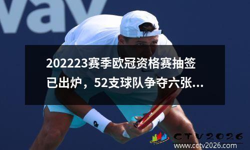 202223赛季欧冠资格赛抽签已出炉，52支球队争夺六张正赛门票