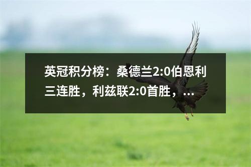 英冠积分榜：桑德兰2:0伯恩利三连胜，利兹联2:0首胜，米德尔斯堡2:2战平