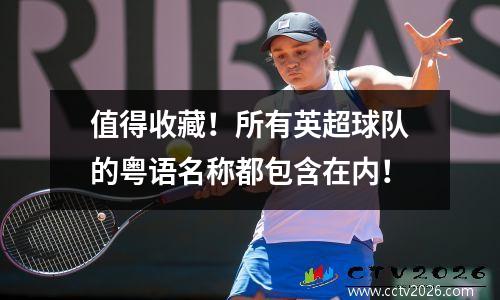 值得收藏！所有英超球队的粤语名称都包含在内！
