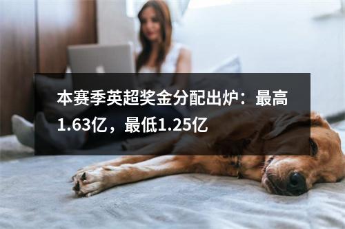 本赛季英超奖金分配出炉：最高1.63亿，最低1.25亿