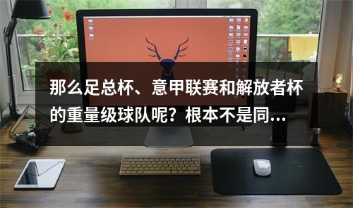那么足总杯、意甲联赛和解放者杯的重量级球队呢？根本不是同一个档次