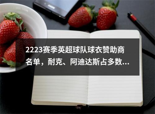 2223赛季英超球队球衣赞助商名单，耐克、阿迪达斯占多数，彪马为唯一