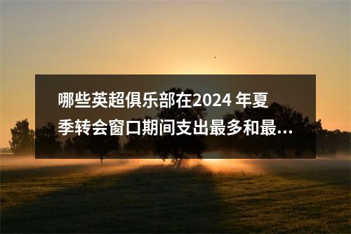 哪些英超俱乐部在2024 年夏季转会窗口期间支出最多和最少？