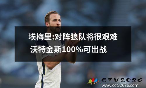 埃梅里:对阵狼队将很艰难 沃特金斯100%可出战
