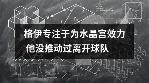格伊专注于为水晶宫效力 他没推动过离开球队