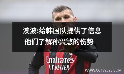 澳波:给韩国队提供了信息 他们了解孙兴慜的伤势