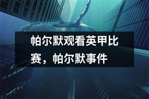 帕尔默观看英甲比赛，帕尔默事件