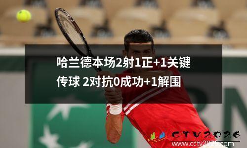 哈兰德本场2射1正+1关键传球 2对抗0成功+1解围