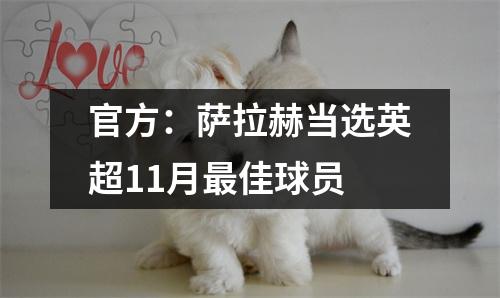 官方：萨拉赫当选英超11月最佳球员
