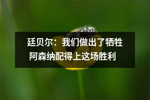 廷贝尔：我们做出了牺牲 阿森纳配得上这场胜利