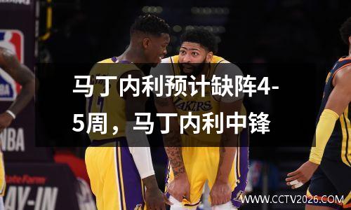 马丁内利预计缺阵4-5周，马丁内利中锋