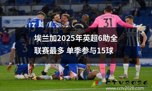 埃兰加2025年英超6助全联赛最多 单季参与15球