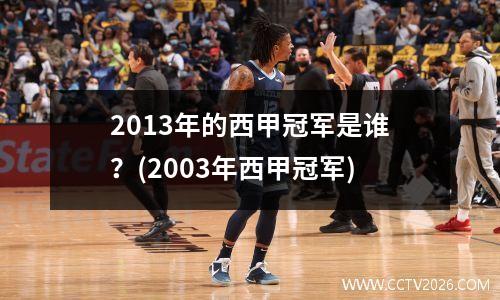 2013年的西甲冠军是谁？(2003年西甲冠军)