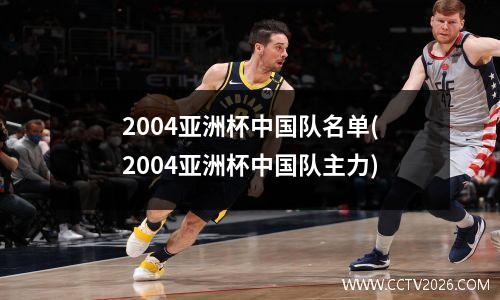 2004亚洲杯中国队名单(2004亚洲杯中国队主力)
