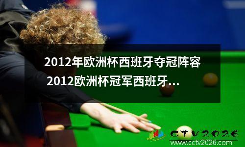 2012年欧洲杯西班牙夺冠阵容 2012欧洲杯冠军西班牙阵容